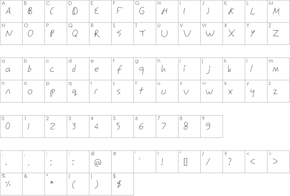 Ed_Snowden font character map preview