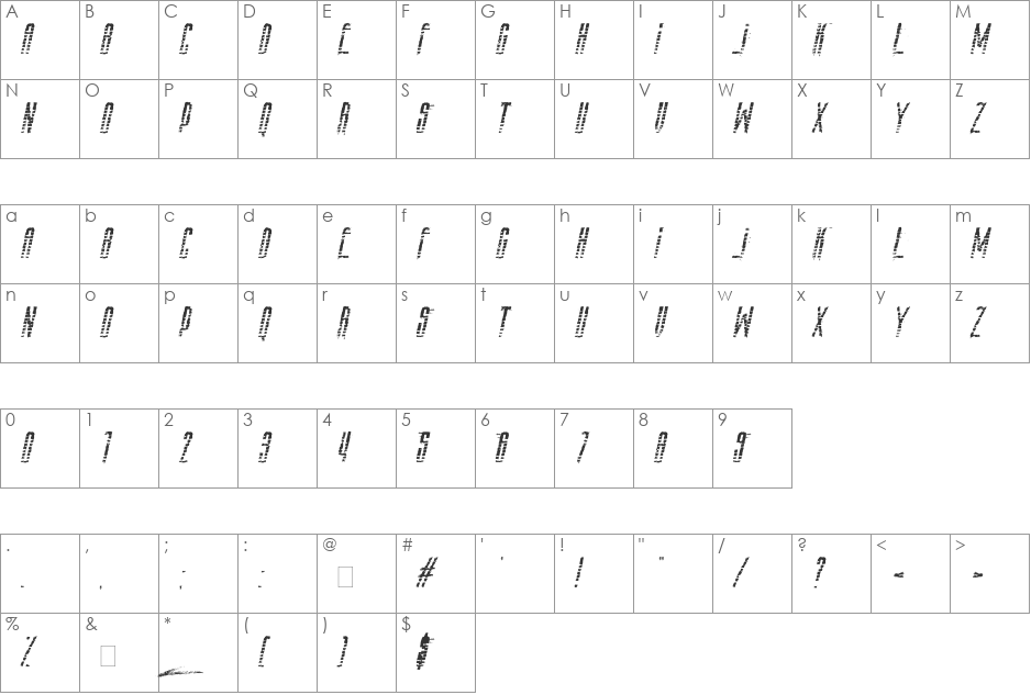 AmazS.T.A.L.K.E.R.v.3.0 font character map preview