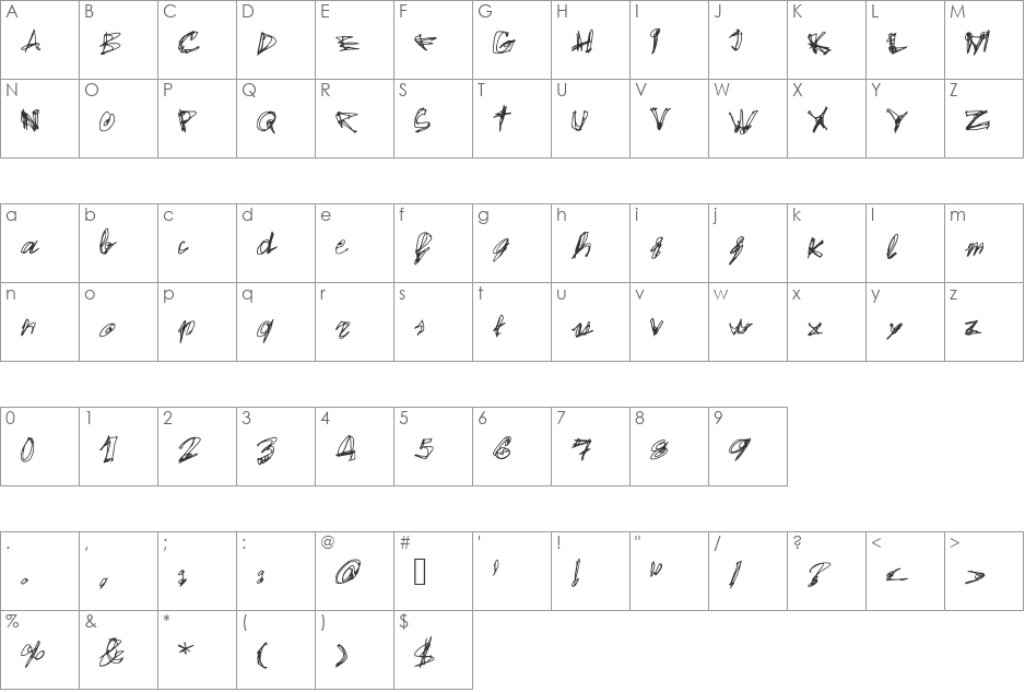 Egido Val font character map preview