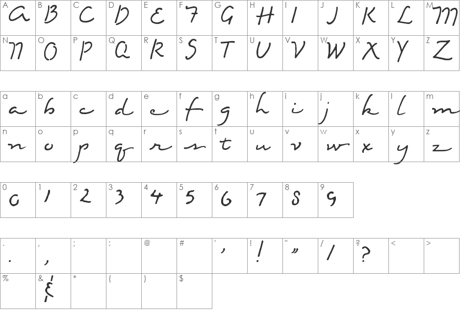 Eight Fifteen font character map preview