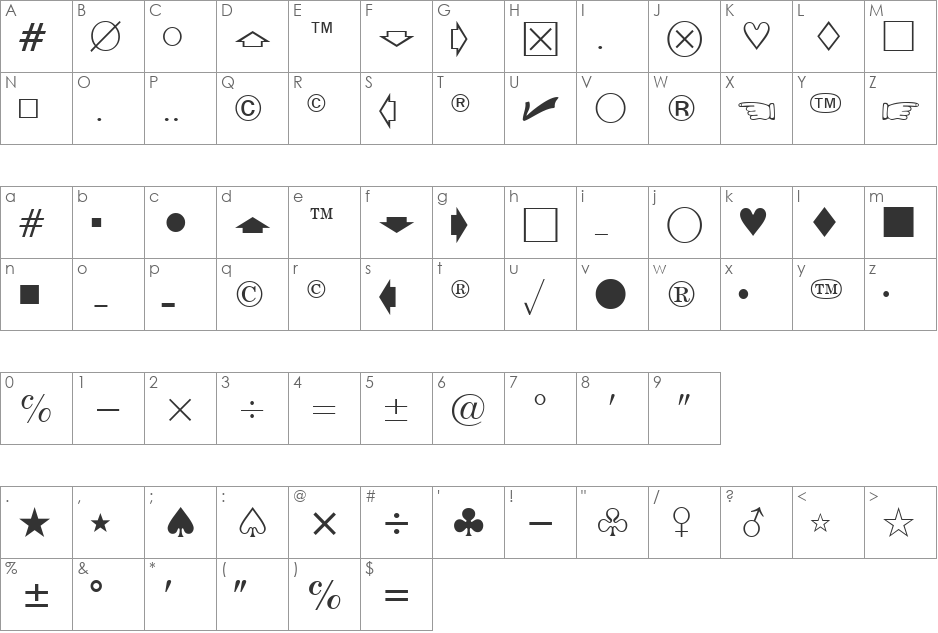 EisagoNewsSSK font character map preview