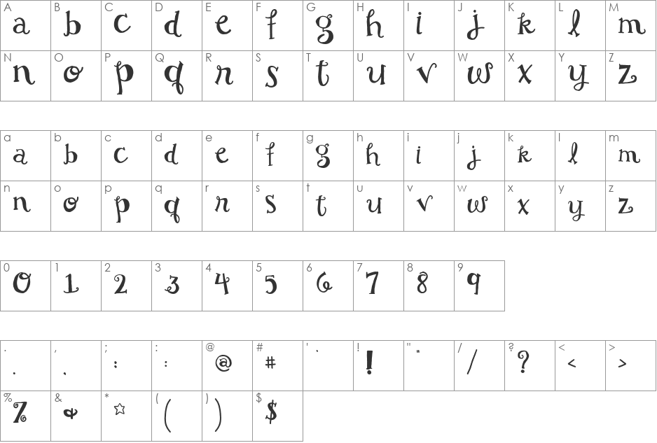 EK Savannah font character map preview