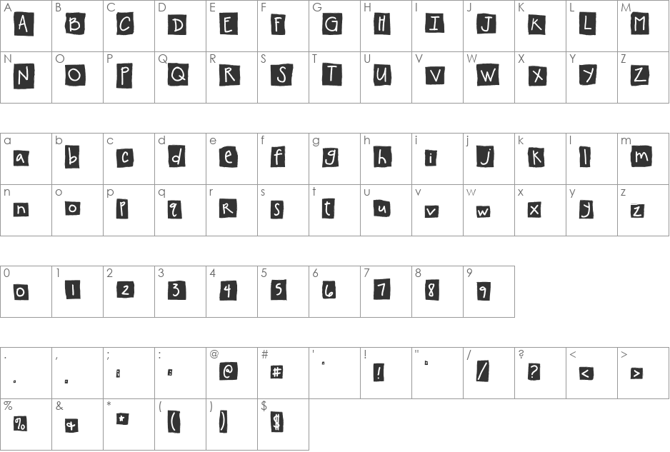 EK Summer font character map preview