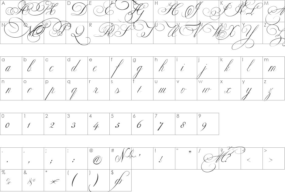 Ekaterina Velikaya One font character map preview