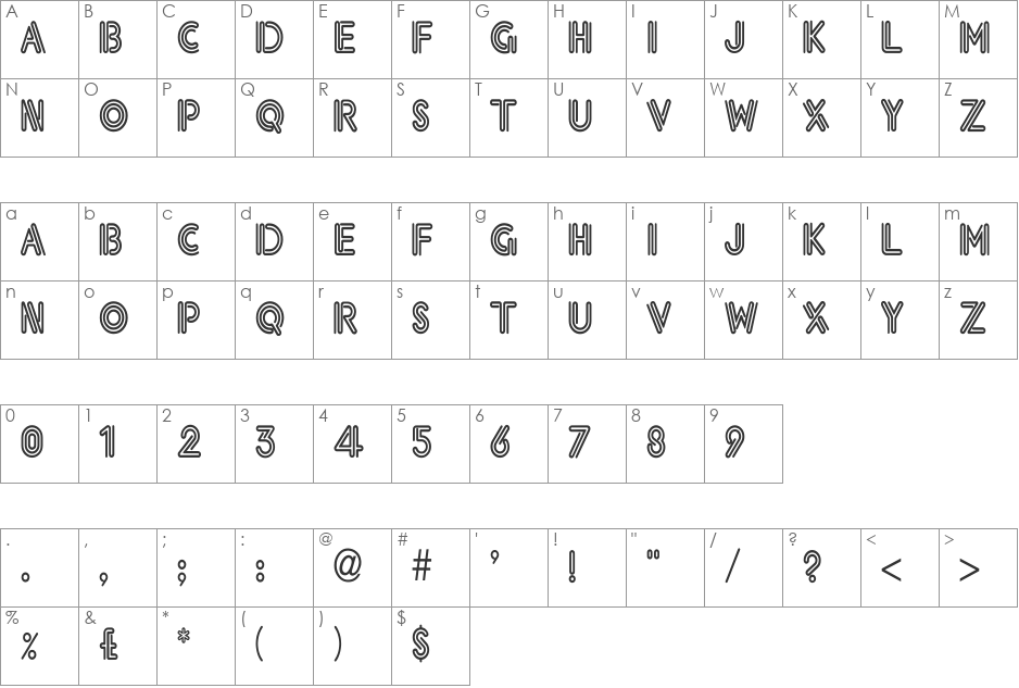 Eklektic-Normal Th font character map preview