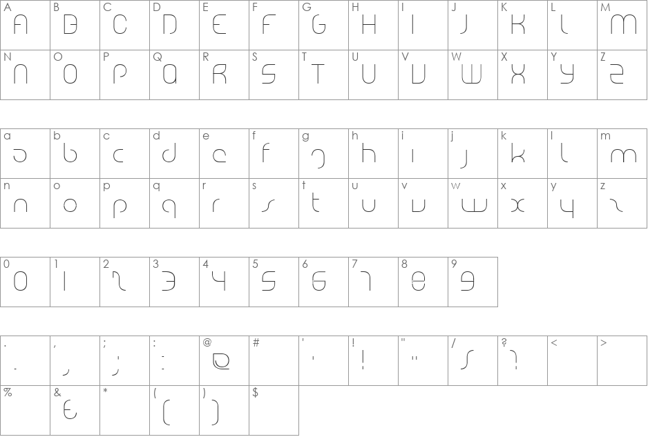 eko font character map preview