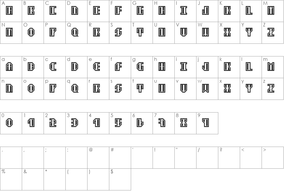 Ekster font character map preview