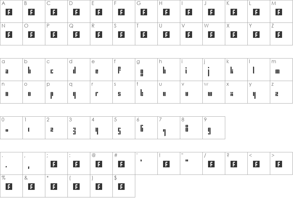 Ektarulo Black font character map preview