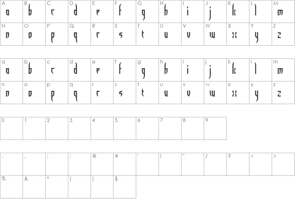 el Diablo font character map preview