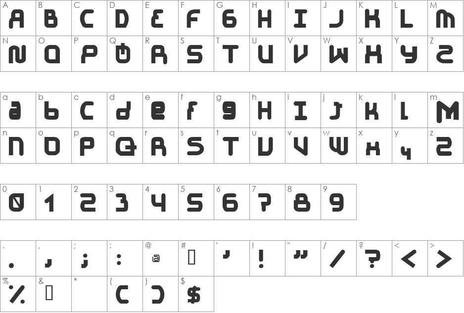 el Jay mixmix font character map preview