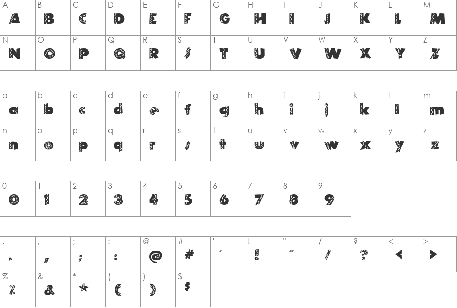 El Rio Lobo font character map preview