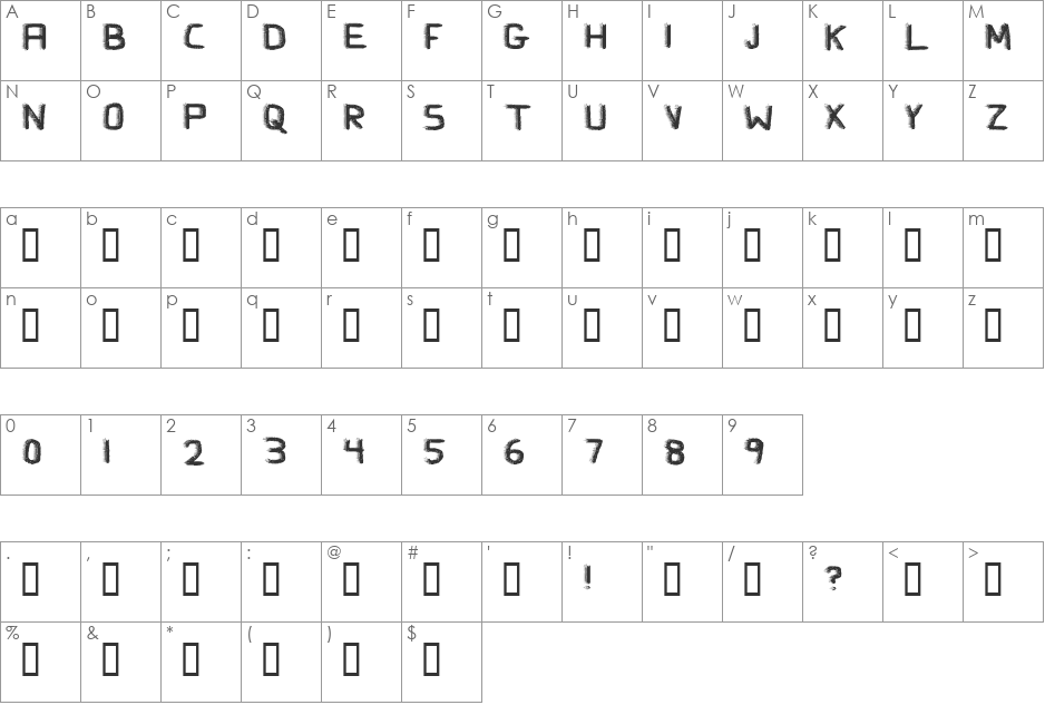 El Scorcho font character map preview