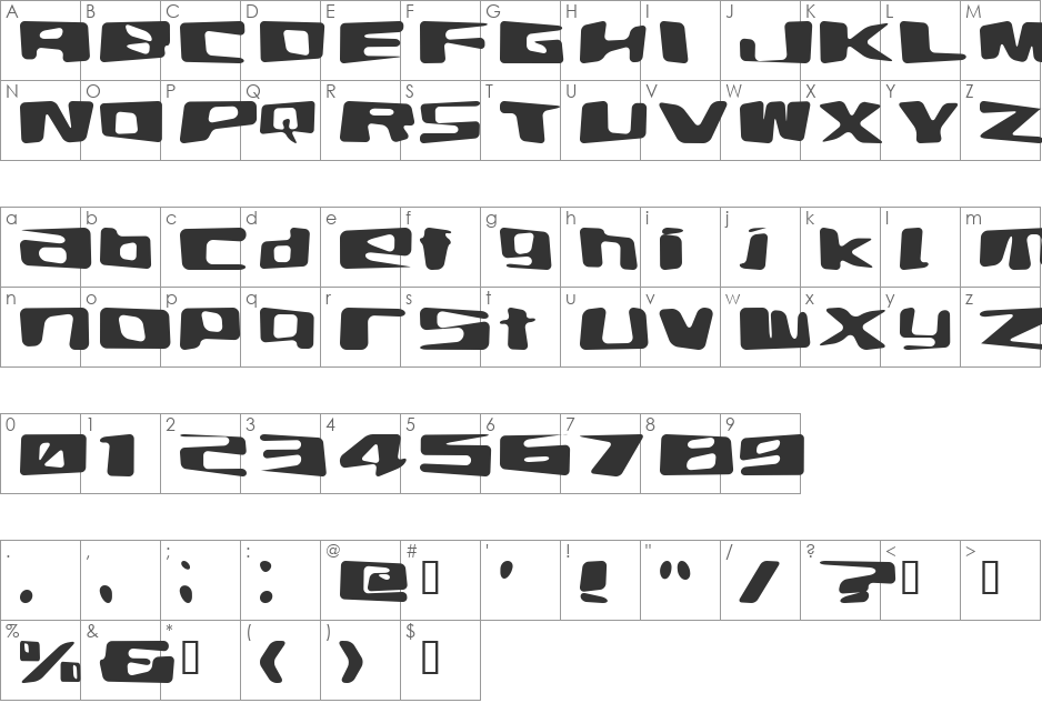 eLab font character map preview