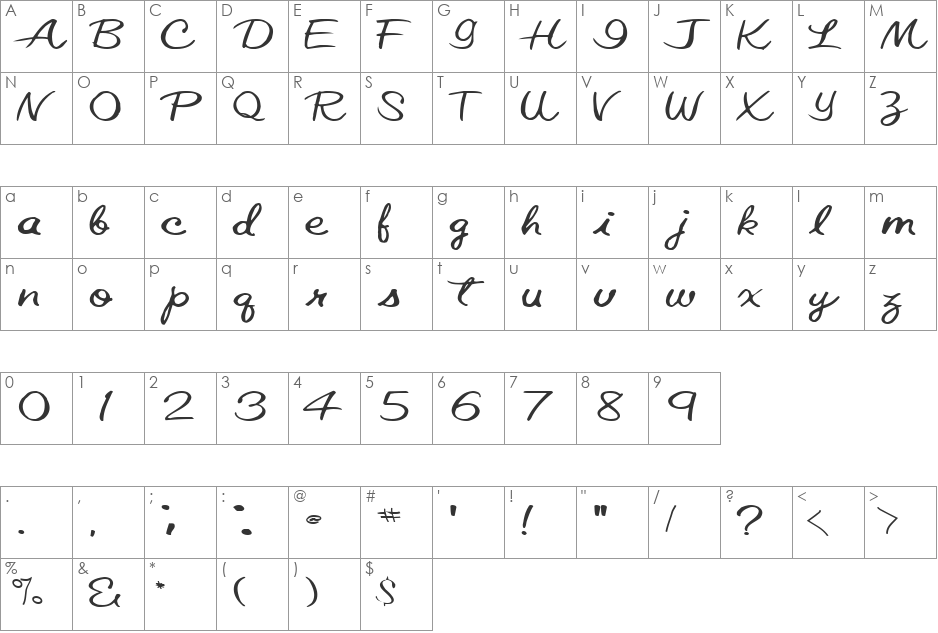 ElasticTrainFont59 font character map preview