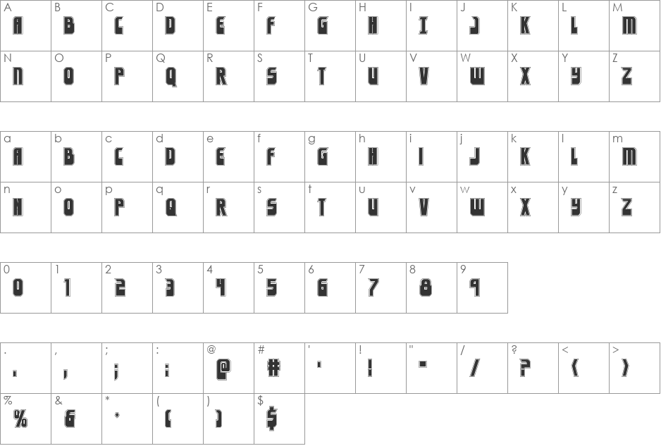 Eldebaran Academy font character map preview
