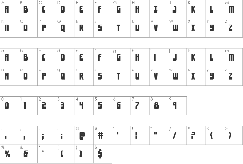 Eldebaran Outline Italic font character map preview