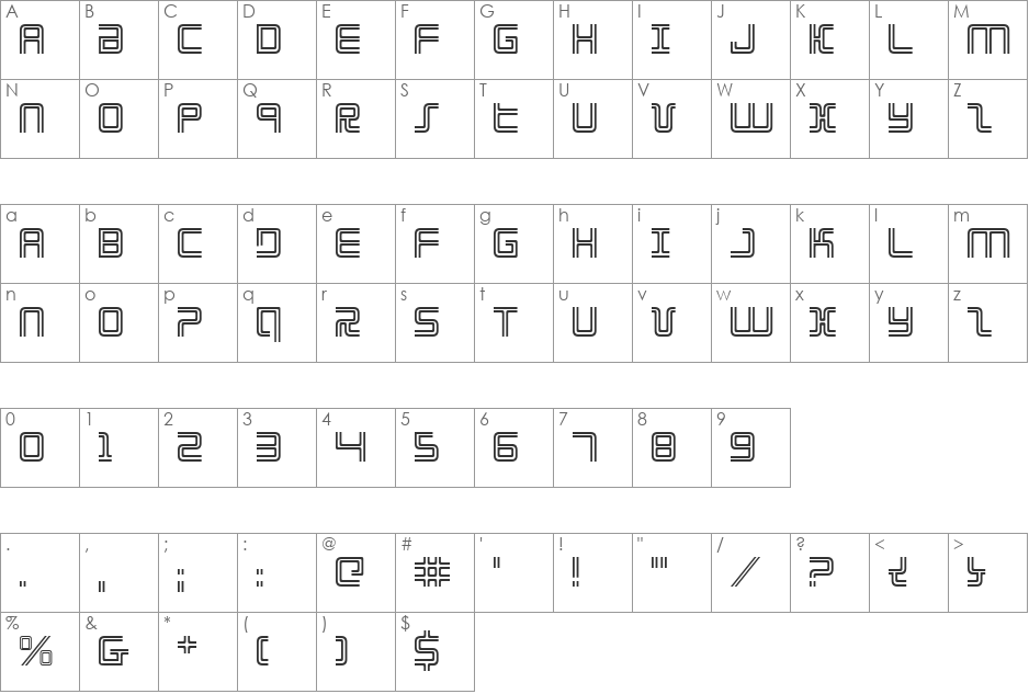 Election Day Leftalic font character map preview