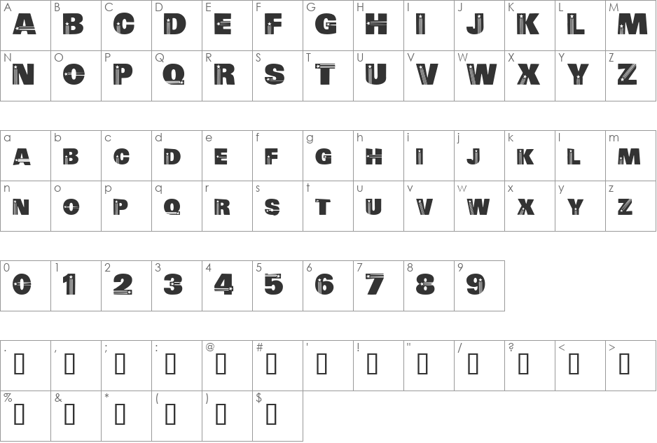 ElectionTime font character map preview