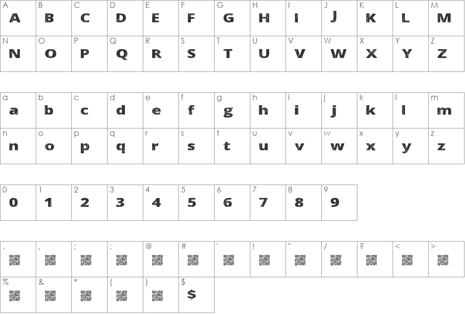 ElectricalNeue font character map preview