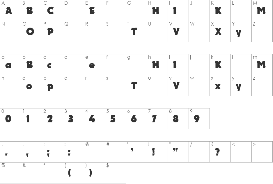 Electron font character map preview