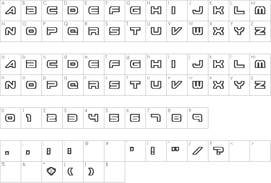 Electron font character map preview