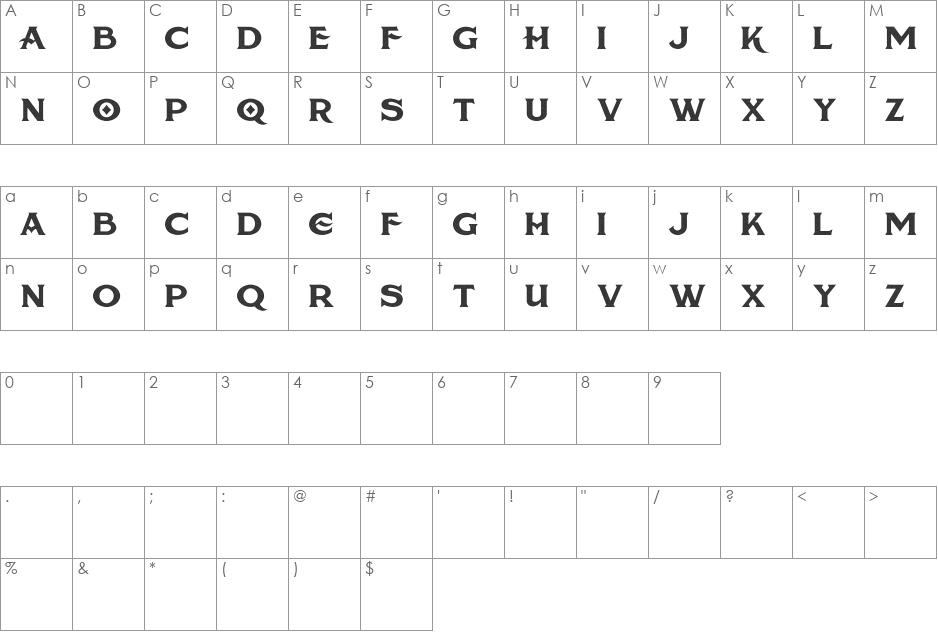 American Brewery Rough Demo font character map preview