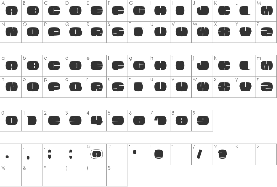 EleFontissimo font character map preview