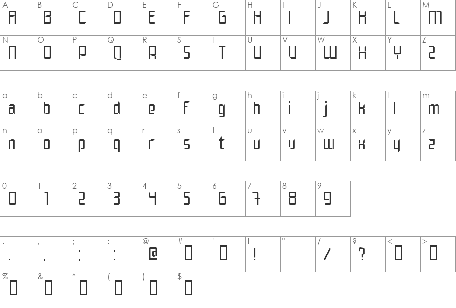 Elegante font character map preview