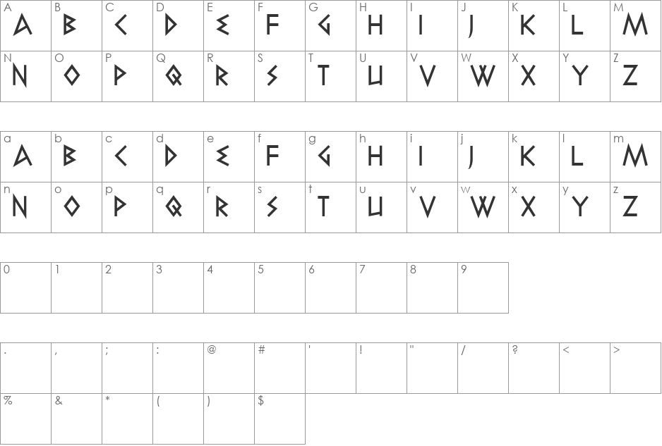 elektra font character map preview