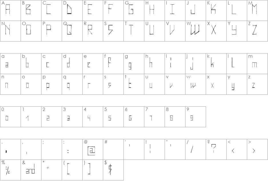 elektrodisiac font character map preview