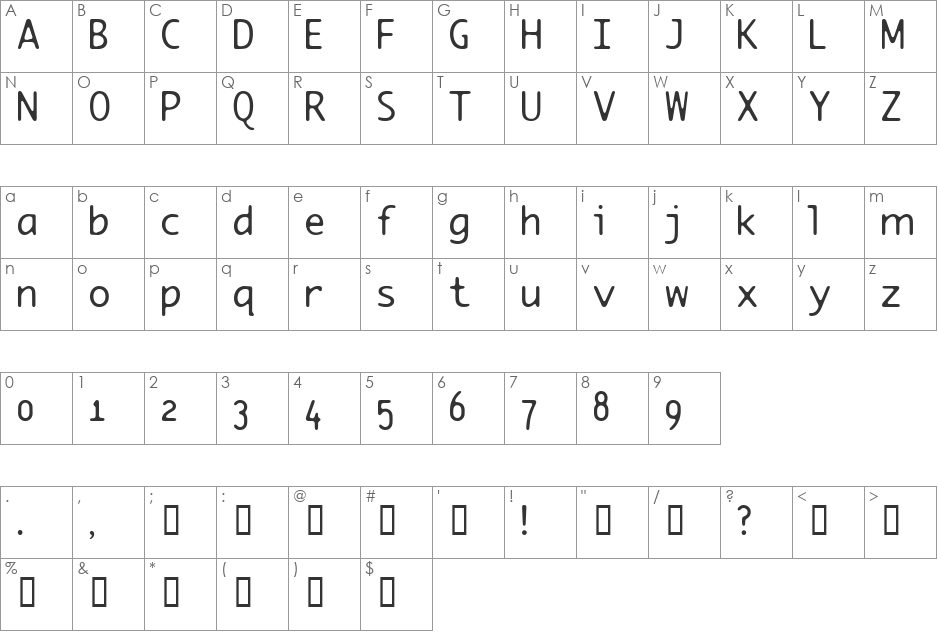 Element font character map preview