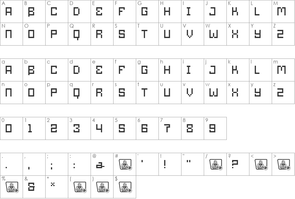 ElGoodo font character map preview