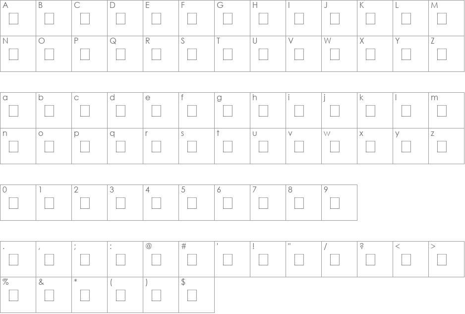 Elite Monogram Adjusted font character map preview