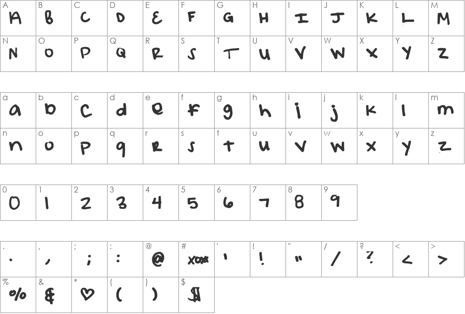 elizacat  font character map preview