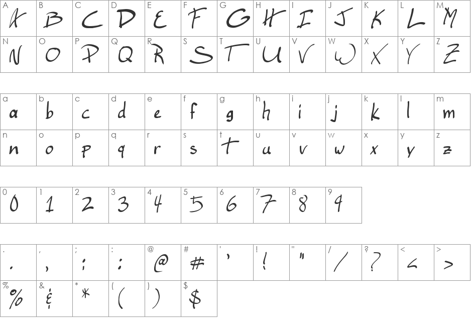 Ellianarelle's Path font character map preview