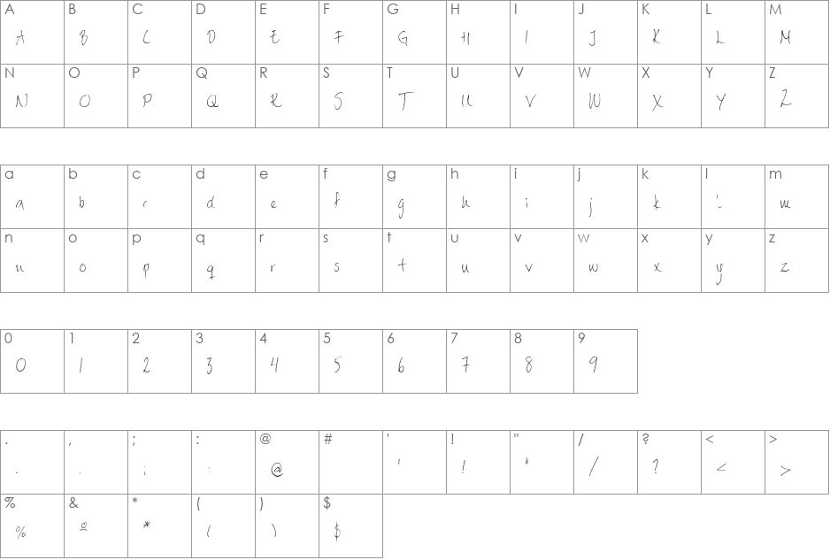 Ellifont font character map preview