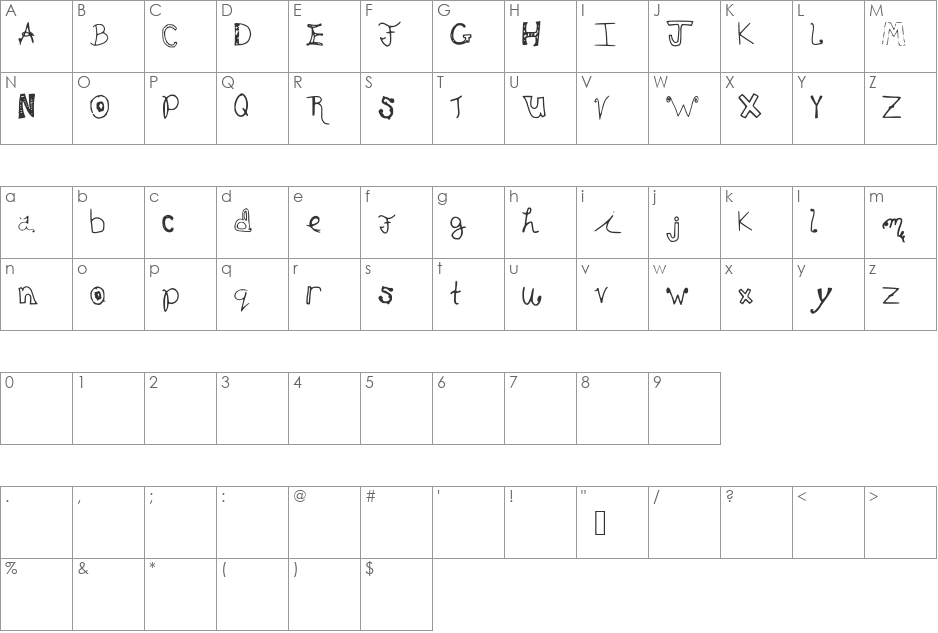 ElonCommunity font character map preview