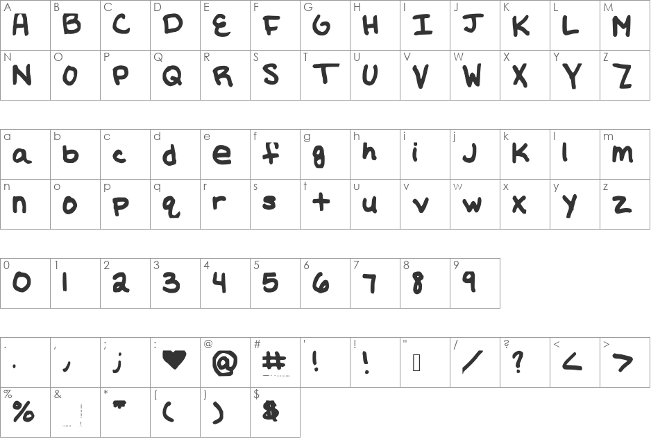 EmFont font character map preview