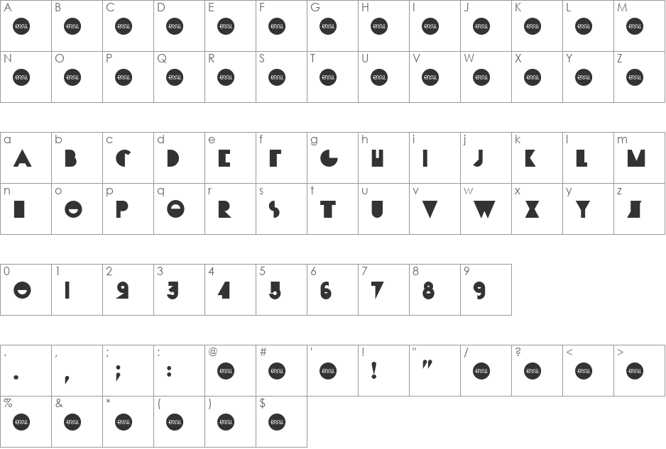 EMILKOZAK.COM | fartdeco font character map preview