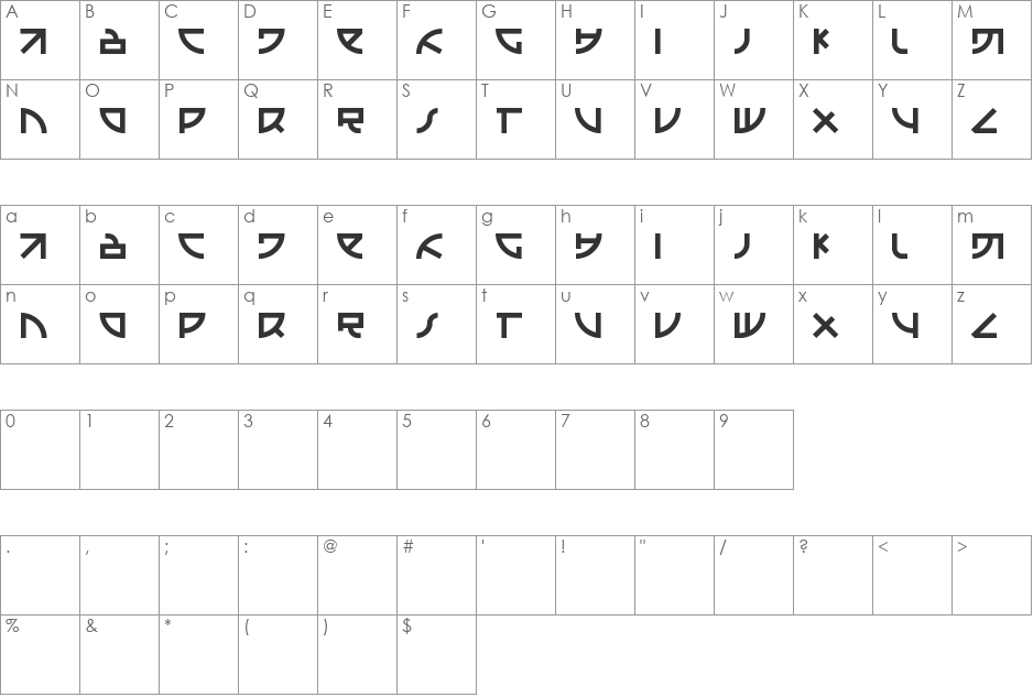 emison font character map preview