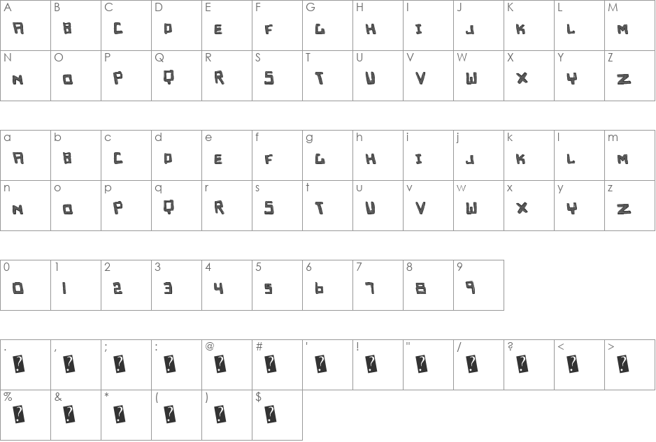 EmpireCaps font character map preview