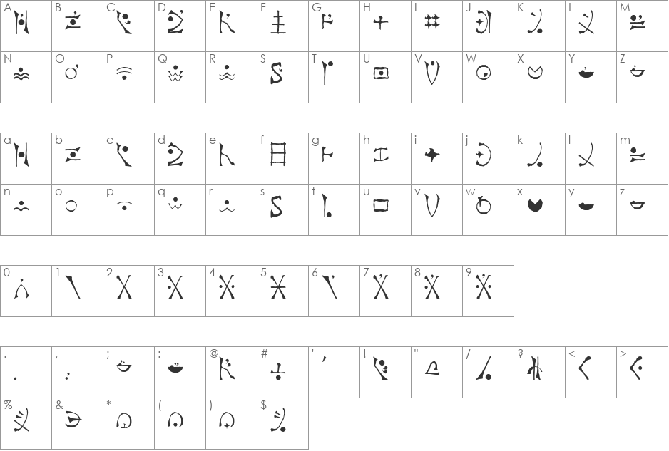 En'Dankai font character map preview