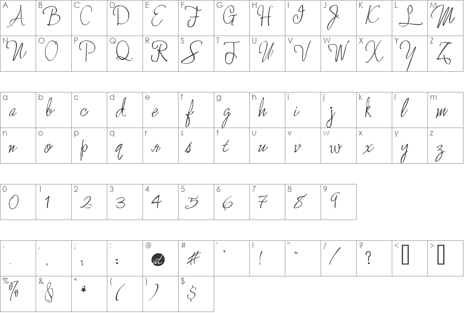 Enchanted Prairie Dog font character map preview