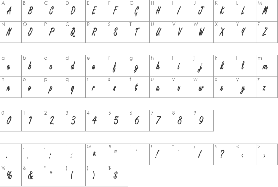 Encino Condensed font character map preview