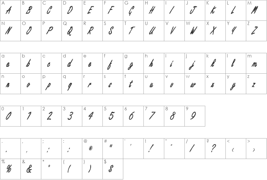 Encino Condensed font character map preview