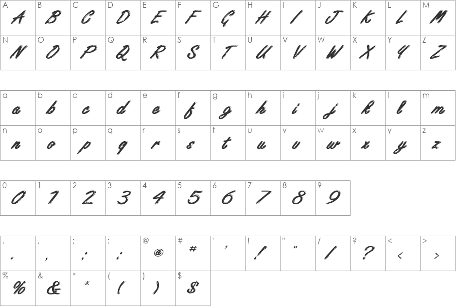 Encino Extended font character map preview