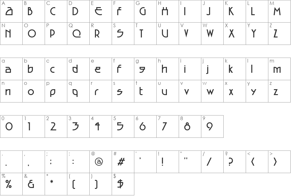 EncounterRegular font character map preview
