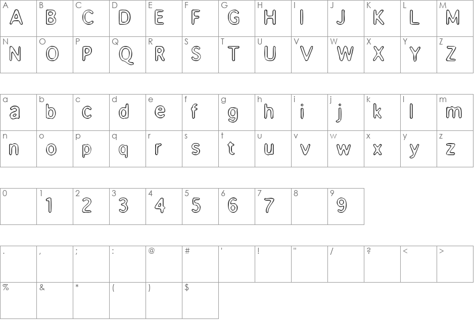 Enemafont font character map preview