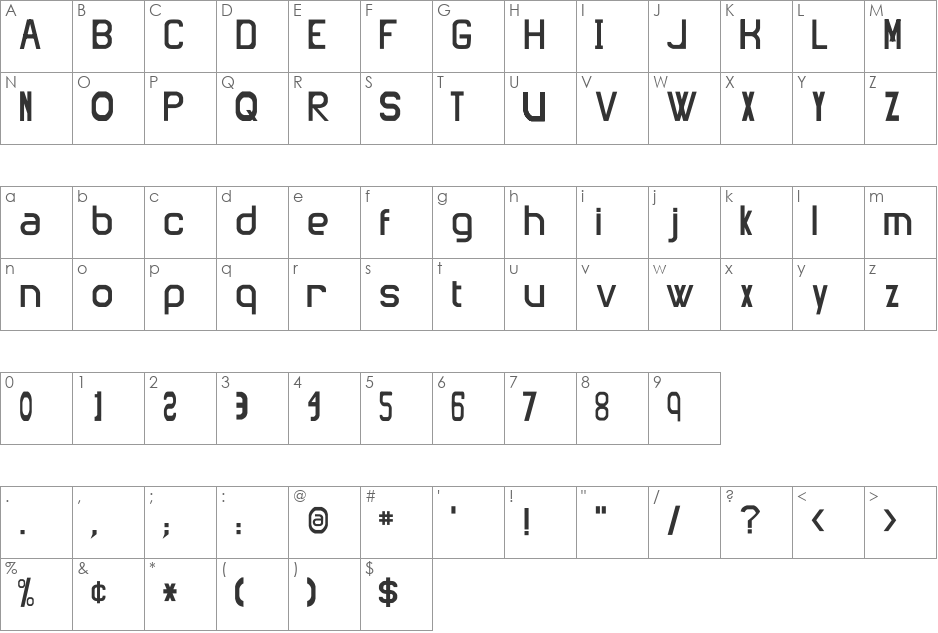 Engadget font character map preview