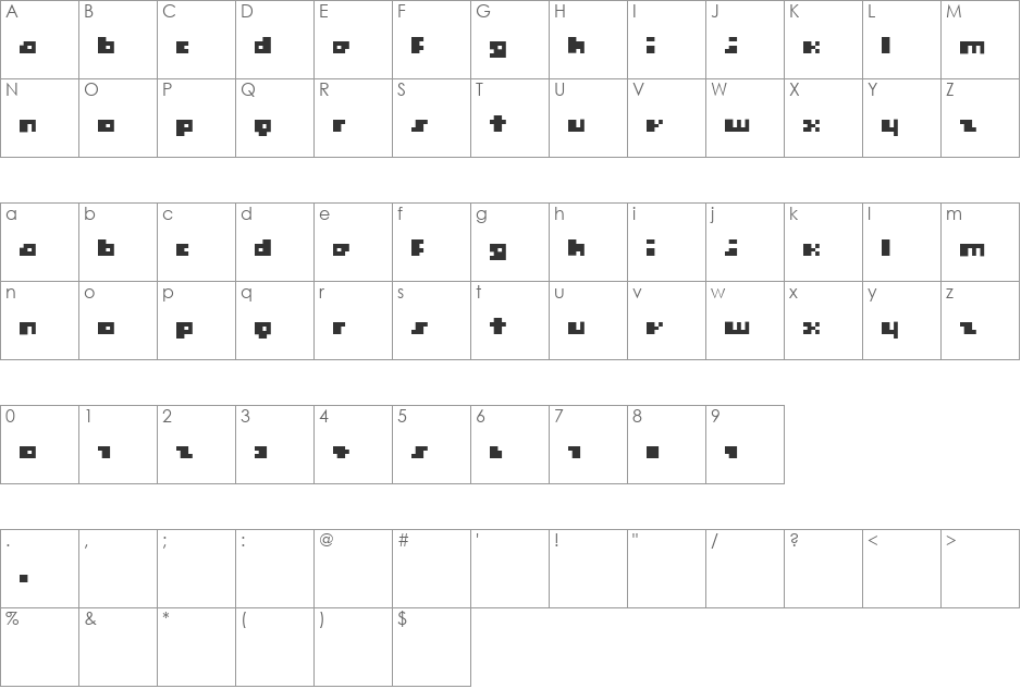 Engelberg font character map preview